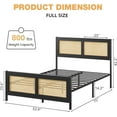 thumbnail image 2 of Full Size Rattan Bed Frame with Headboard,Black Boho Cane Platform Bed Frame with Metal Slat Support,Noise Free,No Box Spring Needed,Easy Assembly （Black）, 2 of 6