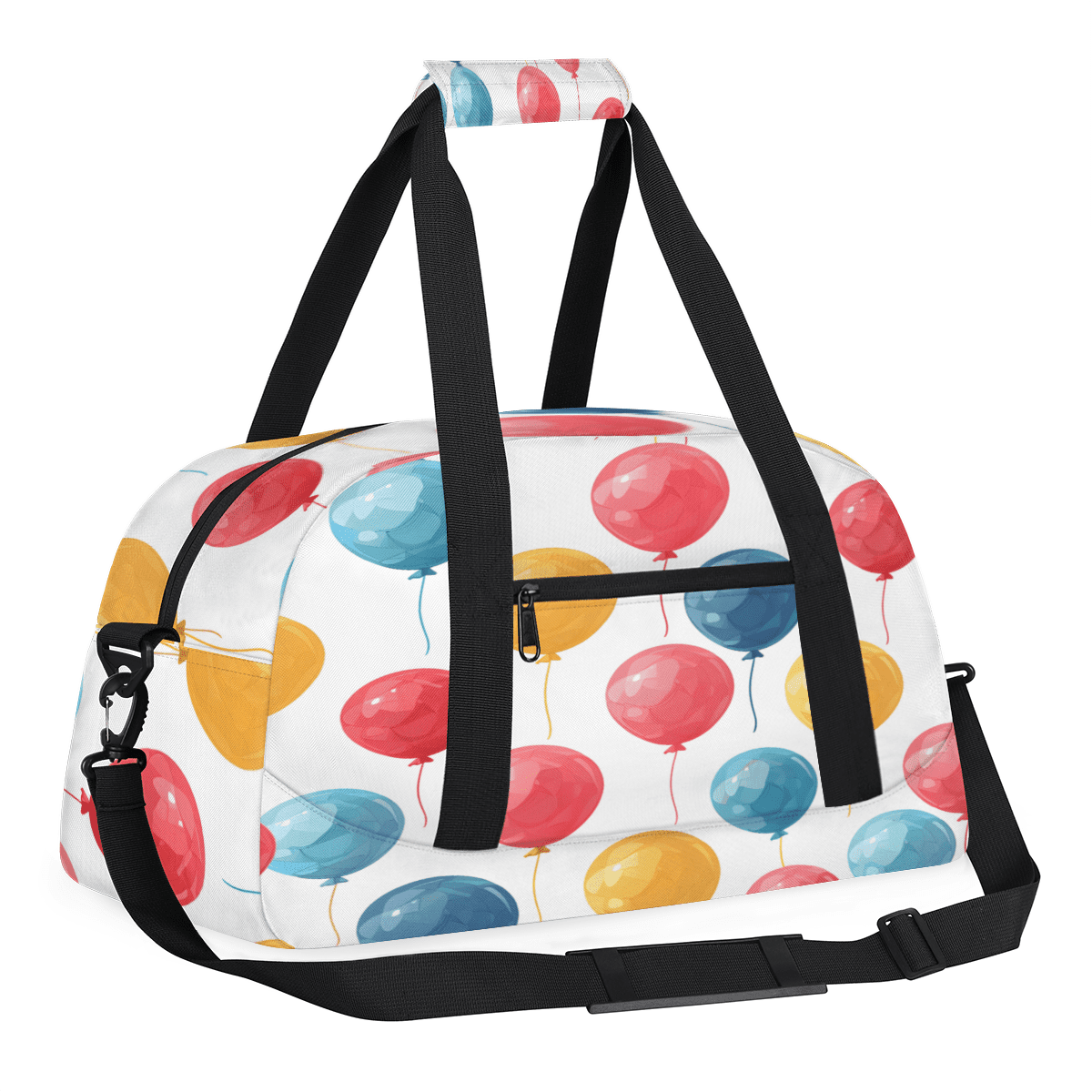 Herdesigns Colorful Balloons Sports Duffle Bag for Women & Men, Happy Birthday Gym Bag Dance Bag Overnight Bag Carry On Weekender Travel Bag