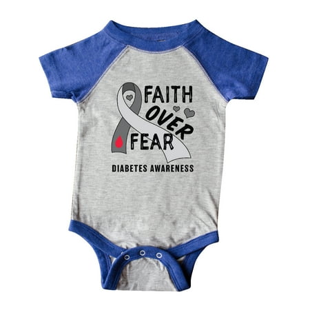

Inktastic Diabetes Awareness Faith over Fear Gift Baby Boy or Baby Girl Bodysuit