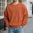 thumbnail image 2 of Oversized Sweaters for Men Thermal Knit Long Sleeve Crewneck Soft Lightweight Men Fall Clothes,Orange,XL, 2 of 4