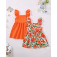 thumbnail image 3 of 18 Months Baby Girls Dress 24 Months Girls 2 Pack Sleeveless Dress Solid Color Toddler Girls Floral Dress Orange, 3 of 9