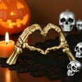 thumbnail image 2 of Cixusio Halloween Decorations Skeleton Hands Heart Sculpture Gothic Love Gesture Statue Resin Heart Shape Skeleton Finger Gesture Figurine for Home Decor Gift for Halloween Decor Indoor, 2 of 7