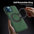 thumbnail image 4 of ELEHOLD Case for iPhone 12 Pro Max,  Magnetic Leather Case with 360°Rotatable Ring Stand [Compatible with MagSafe] Phone Case,Darkgreen, 4 of 6