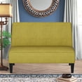 thumbnail image 2 of Andeworld Linen Loveseat Sofa Couch Upholstered Small Loveseat for Bedroom Armless Living Room Chairs Cushioned 2-Seater Settee loveseat (Green), 2 of 7