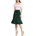 thumbnail image 3 of Allegra K Women's Button Decor Casual High Waist Belted Ruffled Skirt, 3 of 7