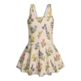 thumbnail image 4 of Uourmeti Girls' Embroidered Wildflower Swim Dress | Sleeveless Skirted One-Piece | Quick Dry Stretch Bathing Suit for Beach & Pool, 3-13 Years, 4 of 8