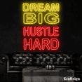 thumbnail image 2 of Craftnamesign Dream Big Hustle Hard Neon Sign, Motivational Quote Wall Art, 2 of 4