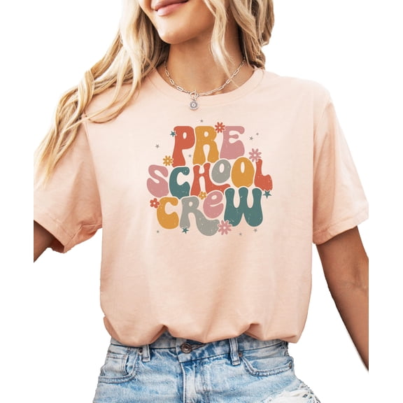 Retro Preschool Shirt for Toddlers, Youth and Women Vintage Trendy School Tee for Adults and Kids Peach Shirt Adult Medium
