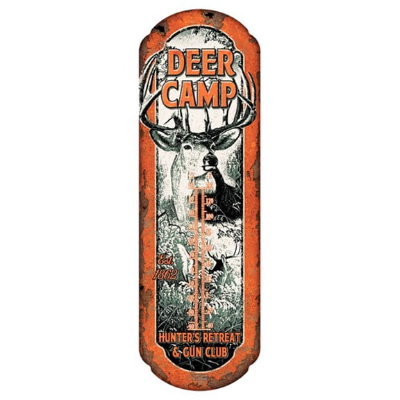 Rivers Edge Deer Camp Tin Thermometer