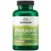 Swanson Prebiotic Capsules - Promotes Friendly Flora Support & Overall Digestive Health - Prebiotic Fiber Promoting Gut Health & Immune Health Support - (120 Veggie Capsules, 750mg Each) 1 Pack