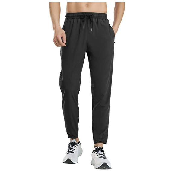 YDLCAFD Men Track Pants Men New Sports Pants Rope Pulling High Elastic Breathable Leg Binding Pants Casual Sports Style