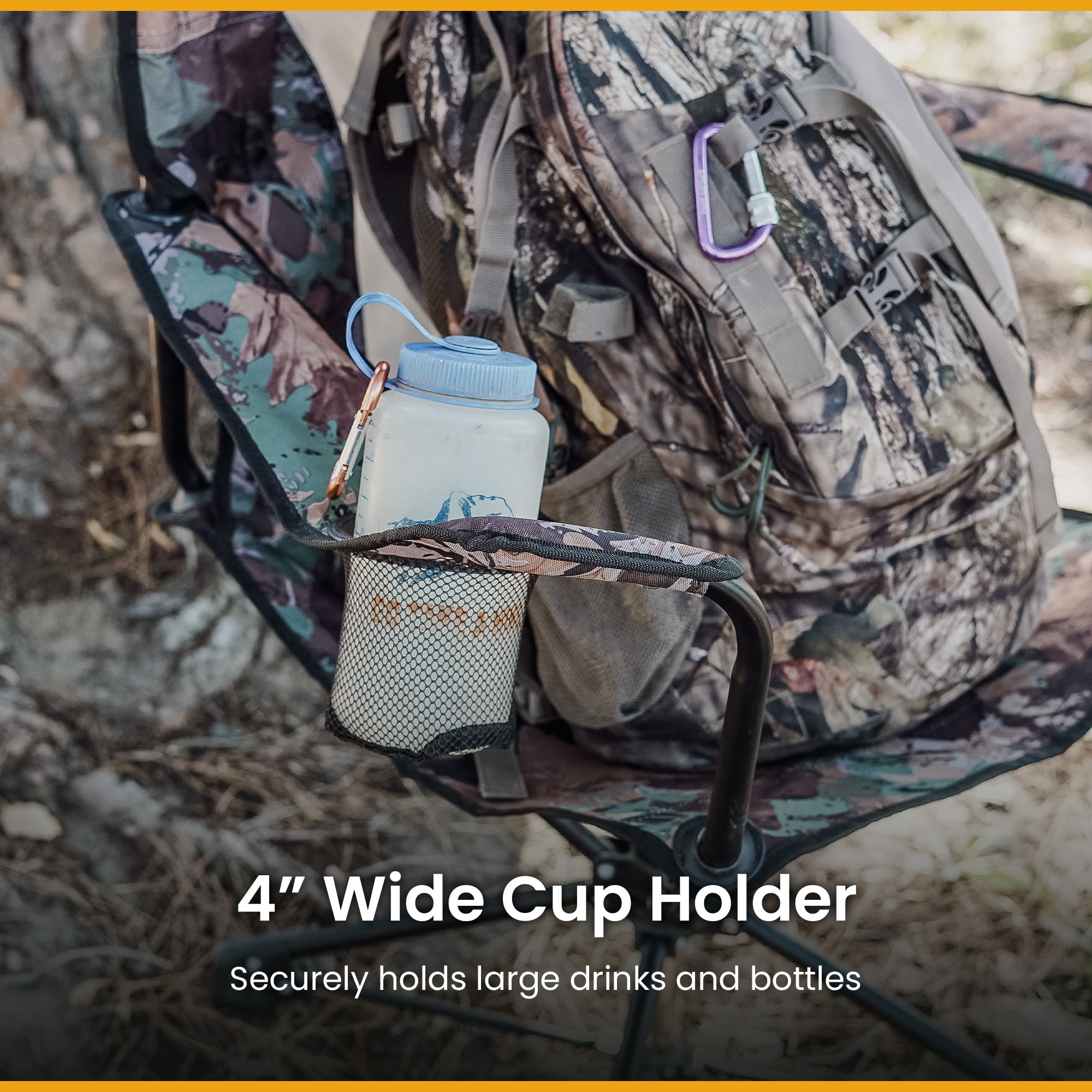 ARROWHEAD OUTDOOR KKS0320U  Degree Swivel Hunting Chair w/ Armrests, Camo Color for Camouflage Blinds,