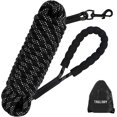 thumbnail image 1 of LAICAIW Long Leash for Dog Training, 50 FT Reflective Nylon Rope Lead, Check Cord with Comfortable Padded Handle for Large Medium Small Dogs Walking, Camping, Black, 1 of 7