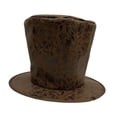 thumbnail image 2 of Sombrero de copa alto de 7,87" para festivales de moda, steampunk, cosplay, fiestas, bailarines, magos. Gamuza marrón, 2 of 9