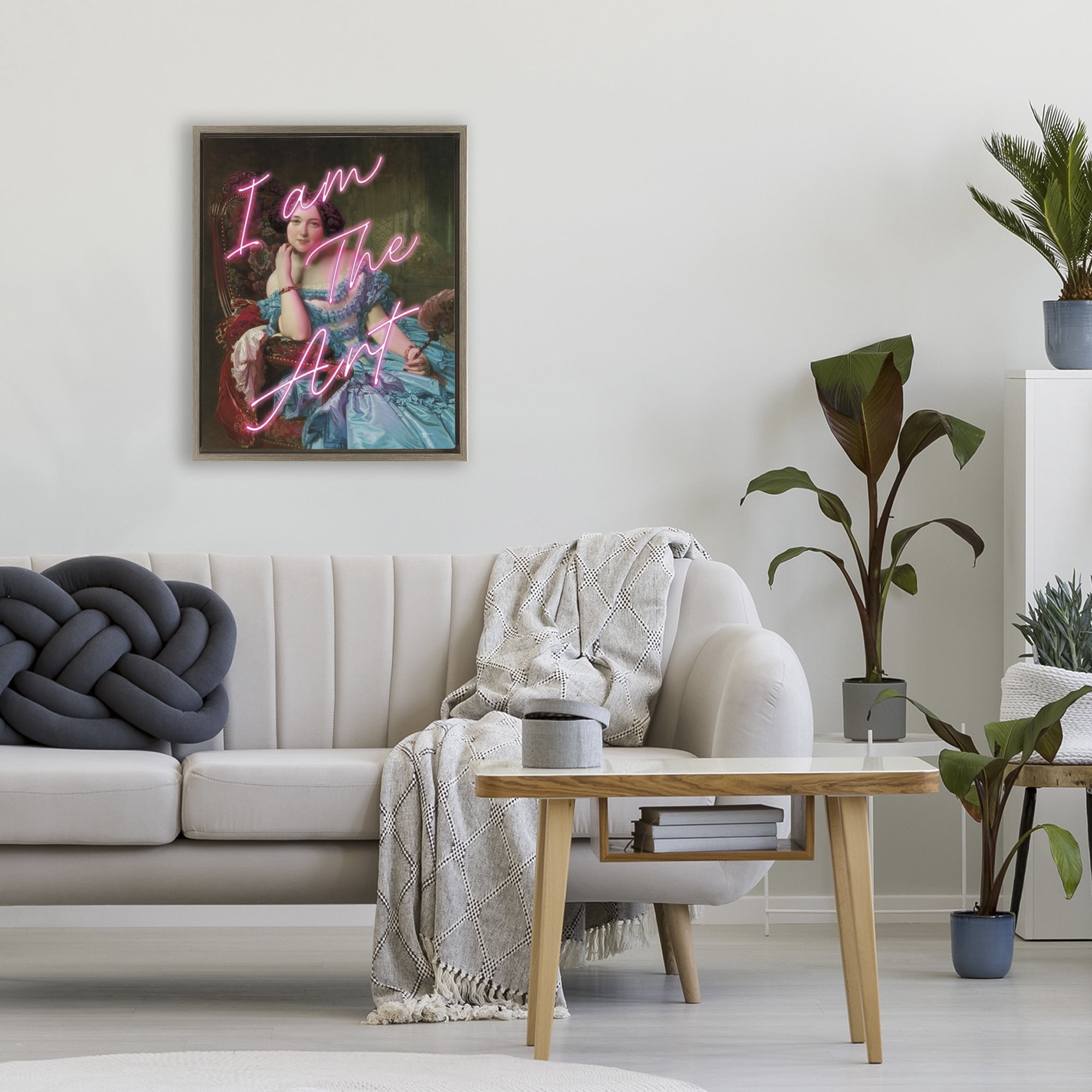 Stupell Industries I Am The Art Portrait Brown Framed Floater Canvas Wall Art, design by Mary Urban