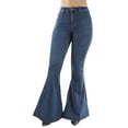 thumbnail image 6 of Fashion2Love Women's Plus Size Bell Bottom High Waist Flared Bootleg Jeans, 6 of 9