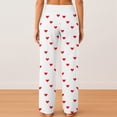 thumbnail image 4 of LEJHVAQK Valentine's Day Pajama Pants for Women Heart Printed Pjs Sleep Pants Comfort Waist Wide Leg Lounge Pants with Adjustable Drawstring, 4 of 6