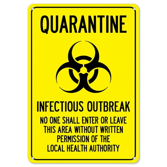 COVID-19 Notice Sign - Quarantine Infectious Outbreak No One Shall Enter Or Leave | Plastic Sign | Protect Your Business, Municipality, Home & Colleagues | Made in the USA