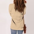 thumbnail image 5 of Kagetolytai Womens Tops Womens Casual V Neck Sweatshirt Loose Soft Long Sleeve Pullover Tops Solid Shirts With Side Pockets Plus Size Tops for Women Light Brown 2XL, 5 of 7