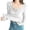 White, variant on EDFBUYKRS Long Sleeve Blouses Button-Down Shirts for Women Fall Ruffle V-Neck Solid Print Casual Dressy T-Shirt Tops Xl