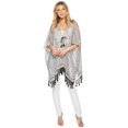 thumbnail image 1 of Steve Madden Paisley Tassel Kimono (Black, One Size), 1 of 2