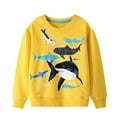 thumbnail image 4 of HILEELANG Little Boy Sweatshirts Luminous Glow at Night Yellow Fish Pullover Cotton Long Sleeve Round Neck Top Clothes Shirts 6 Years, 4 of 5