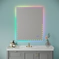 thumbnail image 2 of LED Bathroom Mirror with Lights, Backlit RGB Color Changing Lighted Mirror, Dimmable Anti-Fog Memory Rectangular Vanity Mirror, 2 of 9