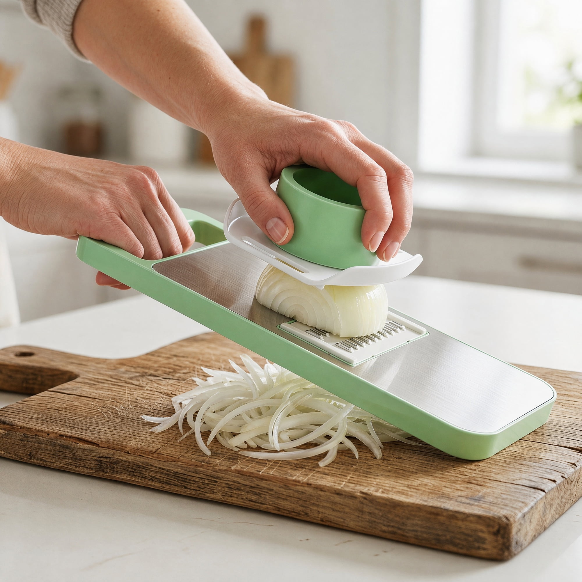 Unique Bargains Mandoline Slicer Vegetable Chopper Cutter for Potato 3 in 1 11.2" x 4.1"