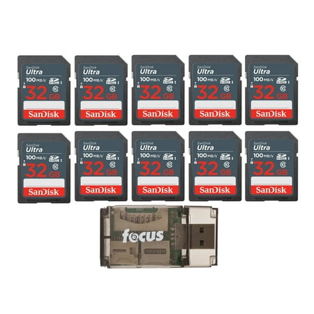 UPC: 0196271308485 | SanDisk 32GB Ultra SDHC UHS-I Memory Card (10-Pack) with USB Card Reader Bundle