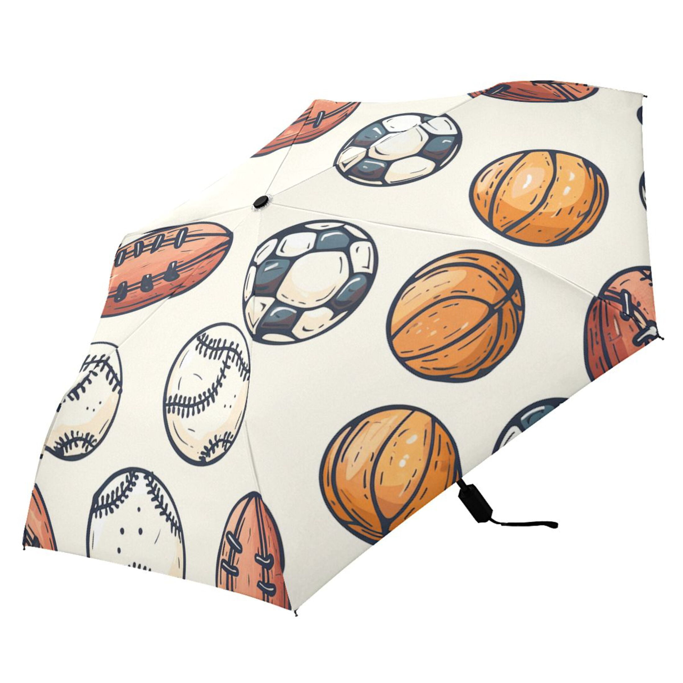 Compact Sun Umbrella Windproof Travel Umbrellas for Rain Strong Portable UV Protection Rugby Baseball Soccer Basketball