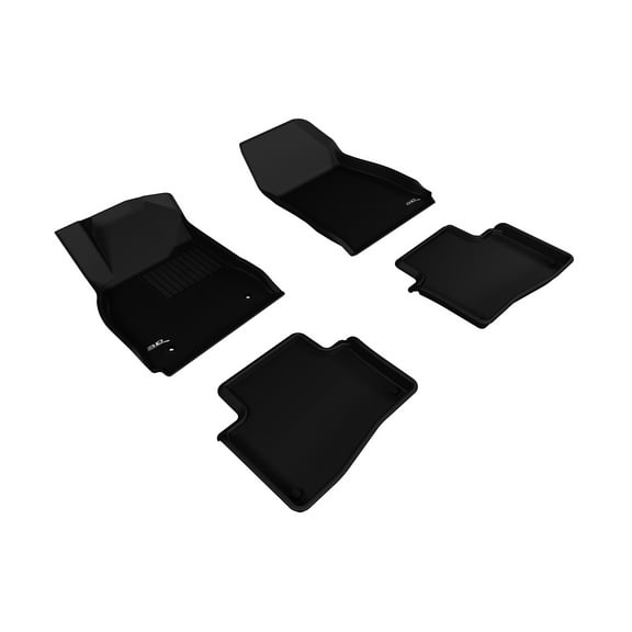 3D MAXpider - L1CD01101509 Complete Set Custom Fit All-Weather Floor Mat for Select Cadillac XTS Models - Kagu Rubber (Black)