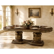 Michael Amini Villa Valencia Rectangular Wood Dining Table - Classic Chestnut