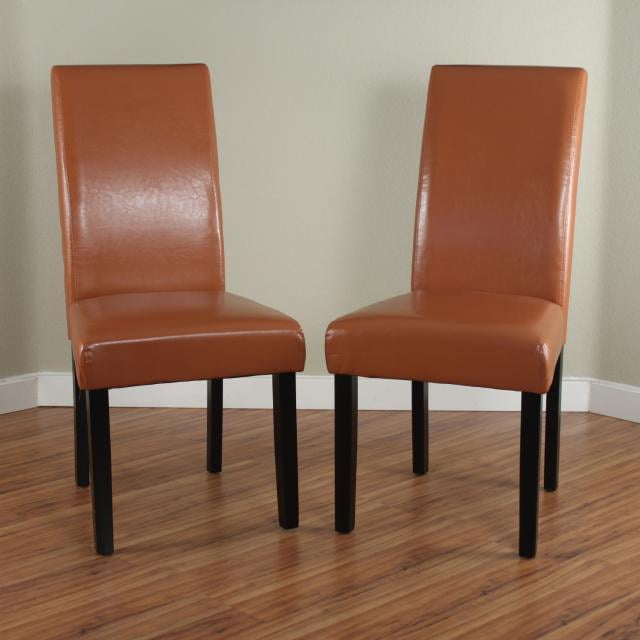Villa Faux Leather Worn Brown Dining, Dining Room Chairs Faux Leather Brown