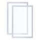 thumbnail image 1 of Soporte de señal magnético Uxcell A4, paquete de 2, marco de exhibición magnético autoadhesivo, marco de imagen de doble cara esmerilado para ventana, pared, oficina, refrigerador, plateado, 1 of 7