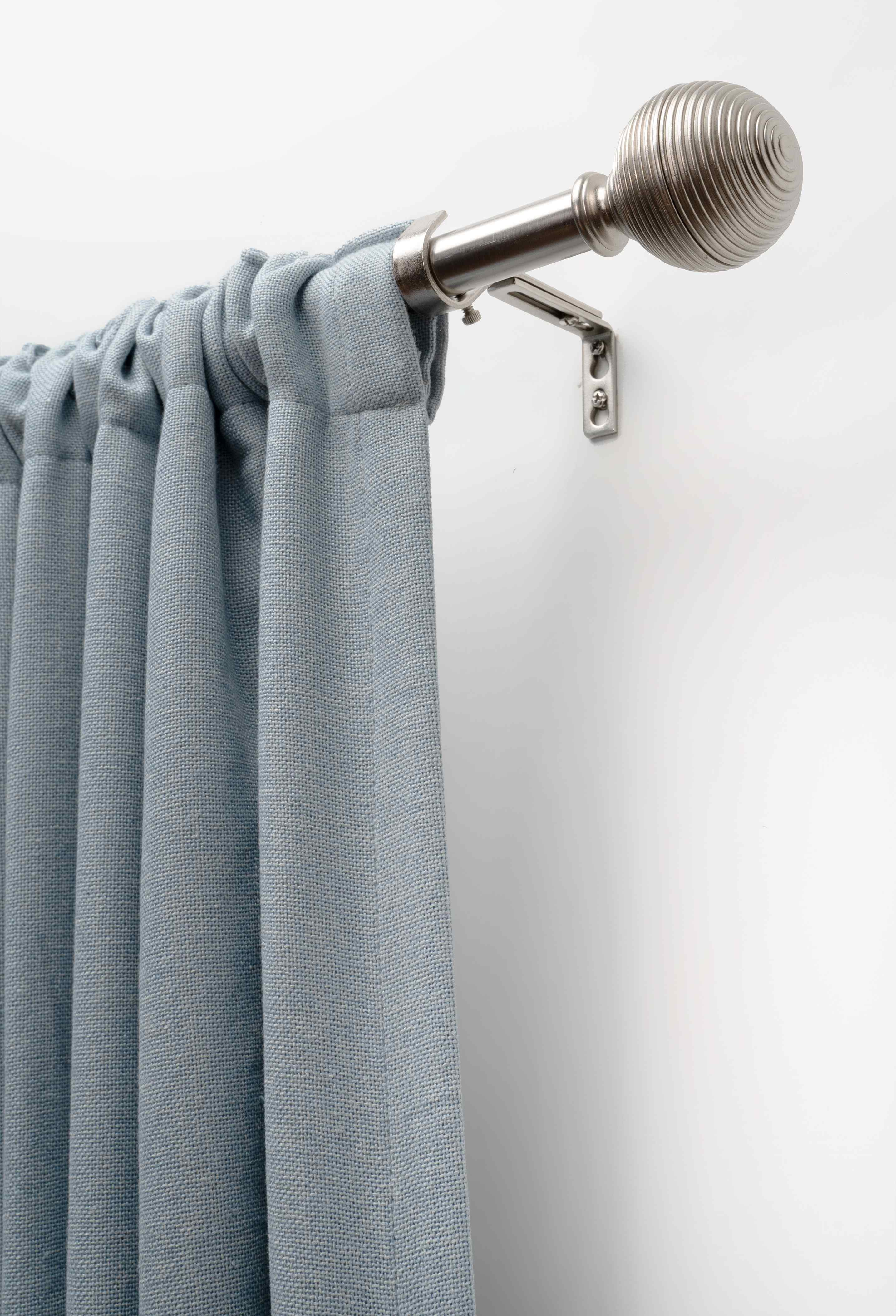Lumi 3/4" Lined Ball Curtain Rod, Brushed Nickel, 66"-120"