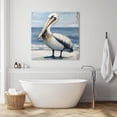thumbnail image 3 of Coastal Pelican Wall Art Painting on Canvas, Modernism Art Oil Painting Birds Canvas Art Home Prints Wall Art Framed Modern Artwork for Living Room Bedroom Wall Decor 12x12in, 3 of 9