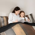 thumbnail image 4 of Homewish Vintage Stripes Queen Comforter Set,Abstract Grunge Comforter Sets Queen,Brown,Black Reversible,3-Piece,1 Comforter and 2 Pillowcases, 4 of 7