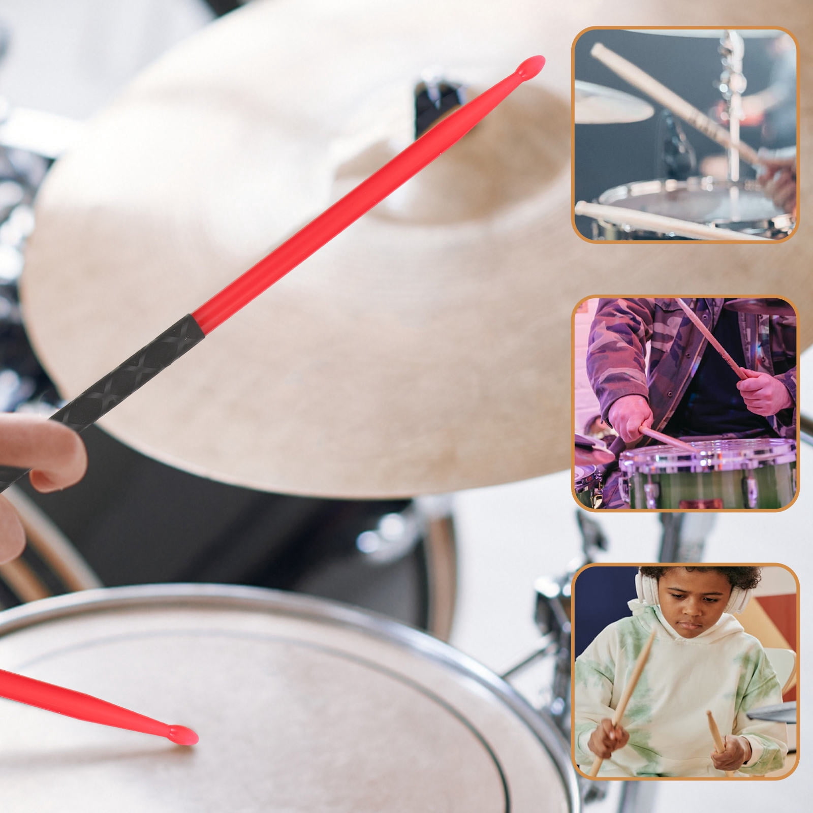 WORGEOUS 10 Pairs  Drumsticks Non-Slip Drum Sticks Standard 5A Drum Sticks for Kids Students Adults