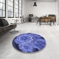 thumbnail image 4 of Ahgly Company Tapis d'Intérieur Lavable à la Machine, Carré, Transitionnel, Bleu Ciel, Tapis de Zone, 6 Pieds Carré, 4 of 7