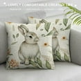 thumbnail image 3 of Qinduosi Spring Easter Pillow Covers Pack of  Bunny Floral Leaf Throw Pillow Covers Outdoor Indoor,Spring Holiday Decor Rabbit Pillowcase Farmhouse Decorative Linen Cushion Case for Home Sofa, 3 of 5