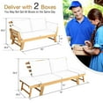 thumbnail image 3 of Costway Patio Sofa Daybed Wood Adjustable Furniture W/Thick Cushion, 3 of 11
