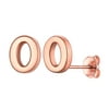 ChicSilver Letter O Earrings for Women Rose Gold Plated Alphabet A-Z Initial Stud Earrings Cute Kids Earrings for Girls Hypoallergenic