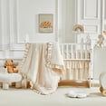 thumbnail image 3 of Set de ropa de cuna de 3 piezas Flysheep Beige con volante y acolchado, 3 of 7