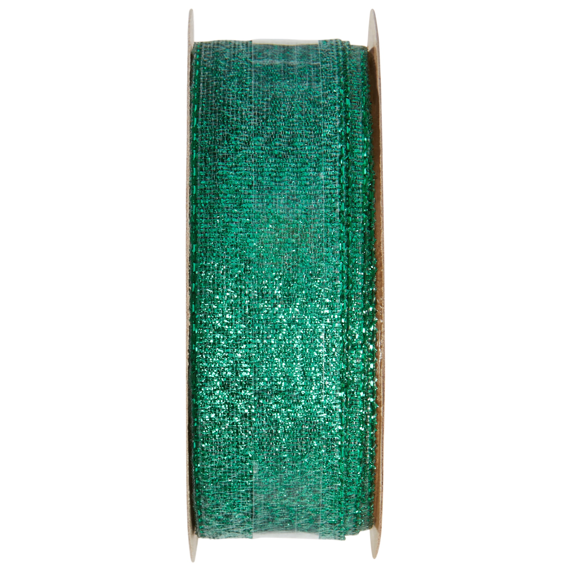 (3 pack) Offray Ribbon, Emerald Green 7/8 inch Galena Metallic Ribbon, 9 feet