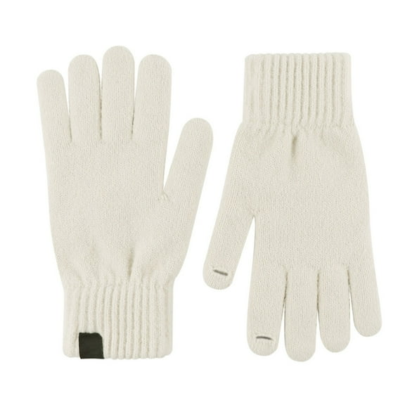 UJNDER Women's Knitted Gloves Warm Winter Touchscreen Friendly Solid Color Handwear for Comfort and Style White