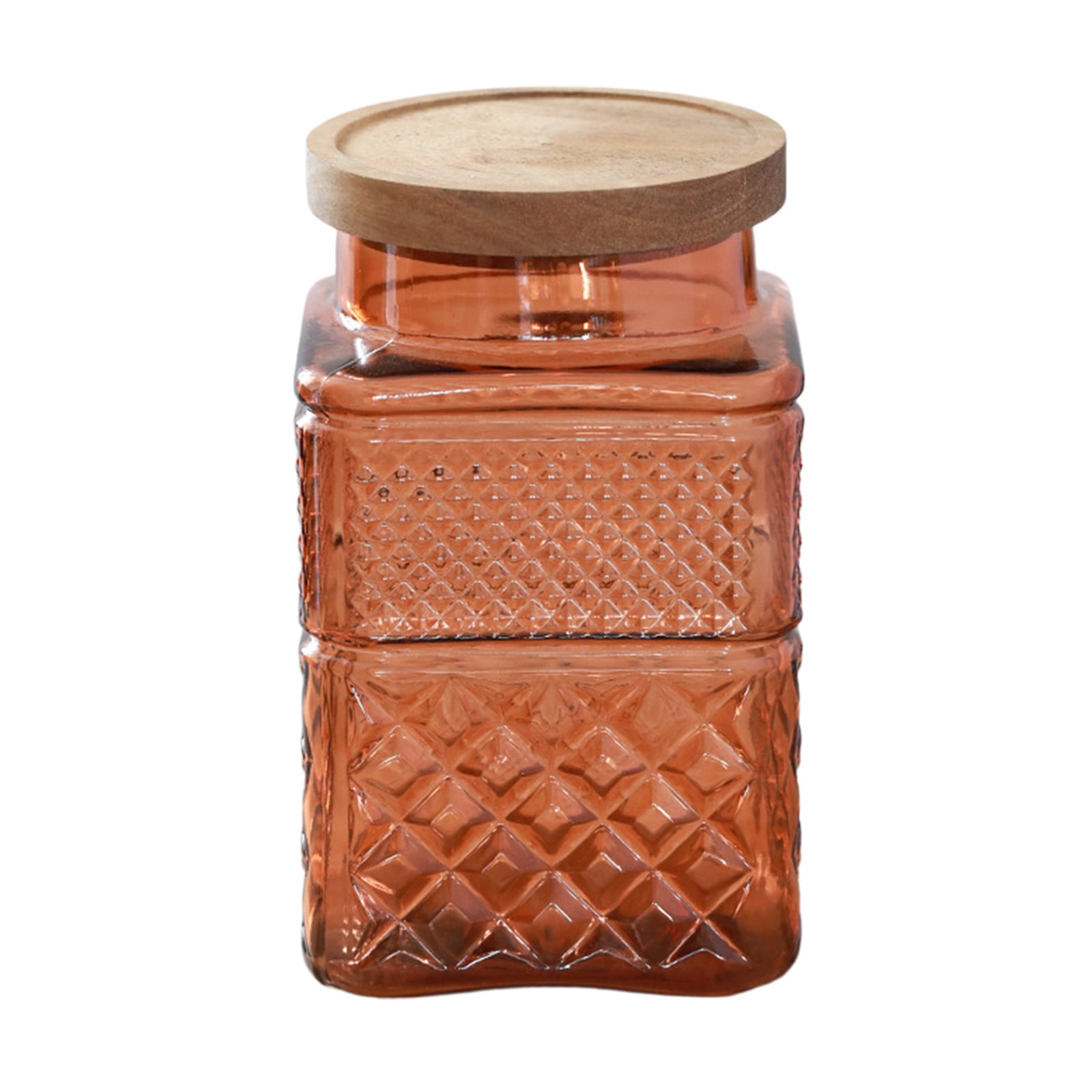 Relief Colored Glass Sealed Jar Kitchen Storage Container – High Borosilicate Food Grade Glass, Airtight Lid, 12.5x11.5x20 cm, Assorted Colors