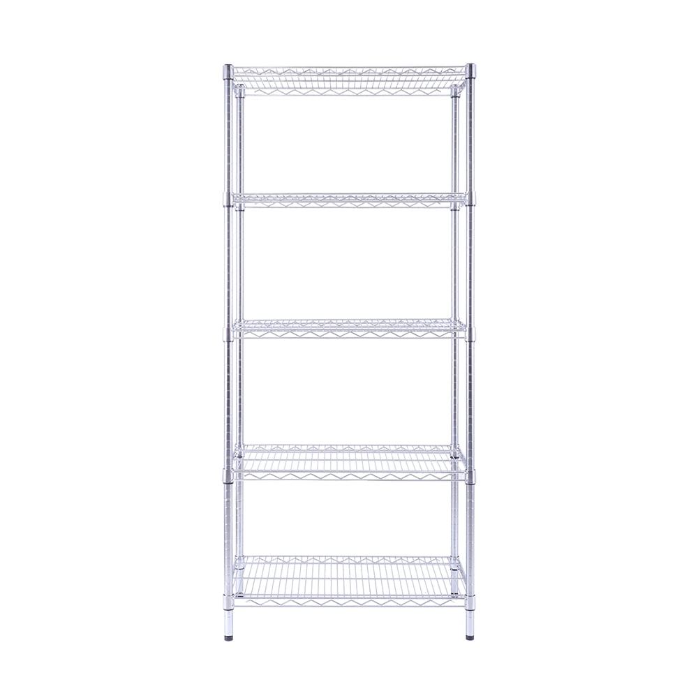 5 tier commercial chrome shelving unit 18x30x72in
