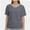 Deep Gray, variant on Womens Short Sleeve V Neck Dolman Tops with Side Shirring Loose Fit Shirts