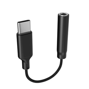 USB C to 3.5mm Audio Adapter Type C to Headphone Aux Jack Dongle 24bit/96kHz HiFi DAC Cable Cord Compatible with Smartphones, Black