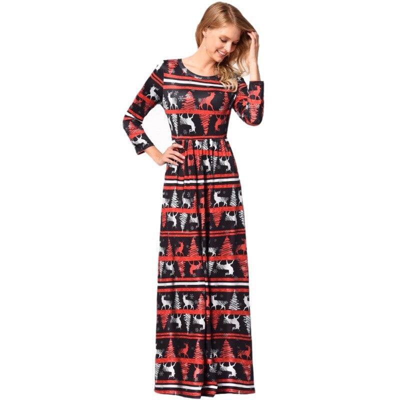 quarter sleeve long dress